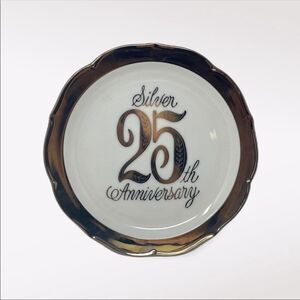 VINTAGE | Fine China Silver 25th Anniversary Plate